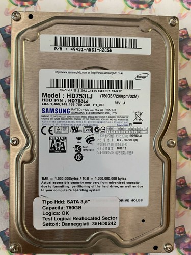 Hard disk usato sata - usato, 3,5"