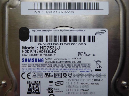 Samsung hd753lj p n - samsung, p/n